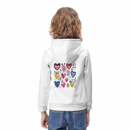 Sweat à capuche fille pull molleton imprimé 3D avec grande poche 13-15 ans