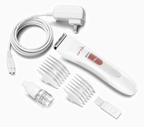 Andis 24630 Women's Personal Electric Trimmer - Detachable Stainless-Steel Blade - For Legs, Underarms Hair Removal - Rechargeable Cordless Slim Design - 6-Piece Kit, White #TOP4
