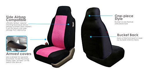 Fh Group Heart Patterned Velour Accessory Set (Pink) – Universal Fit For Cars Trucks & Suvs Fb150102 #TOP2