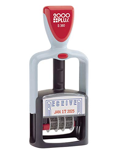2000 PLUS Self-Inking, Two-Color Date and RECEIVED Stamp, 1-3/4