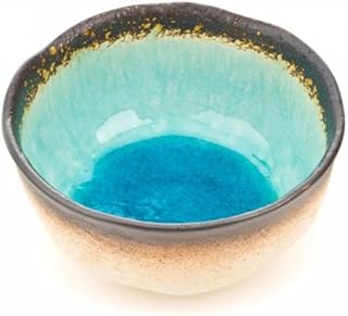Blue Crackleglaze Japanese Ceramic Bowl for Noodles, Soup & Sushi - Turquoise Glaze