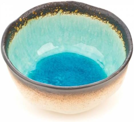 Blue Crackleglaze Japanese Ceramic Bowl for Noodles, Soup & Sushi - Turquoise Glaze