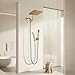 TRUSTMI All Metal Rain Shower Head with Handheld Spray Combo, High Pressure 10