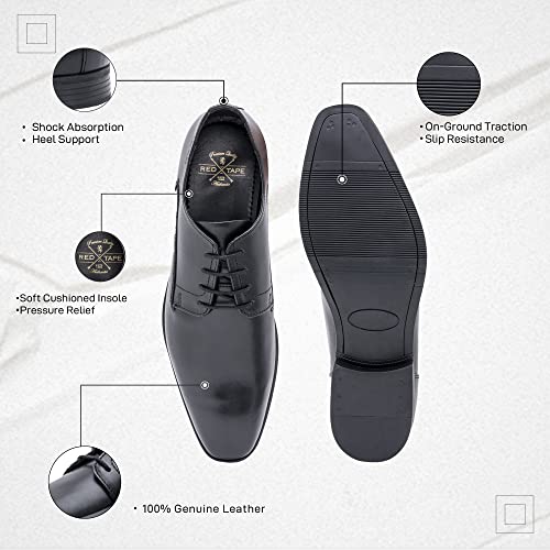 Red Tape Formal Derby Shoes for Men | Genuine Leather Lace-Up Shoes
