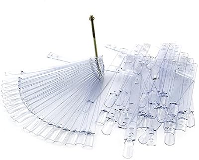 KADS 50tips/packIvory Clear Plastic Flase Nail Art Tips Stick Display Practice Fan Board&Nail Art Display transparent color