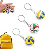 ZWxqysp 3 PCS Volleyball Keychains Portable Volleyball Keyring Volleyball Accessories Mini Volleyball Pendant for Men Women