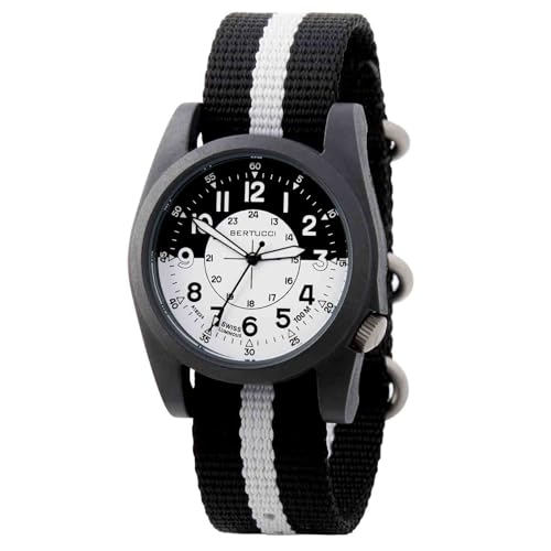 Montre BERTUCCI A-3P Optic White boîtier noir et cadran blanc