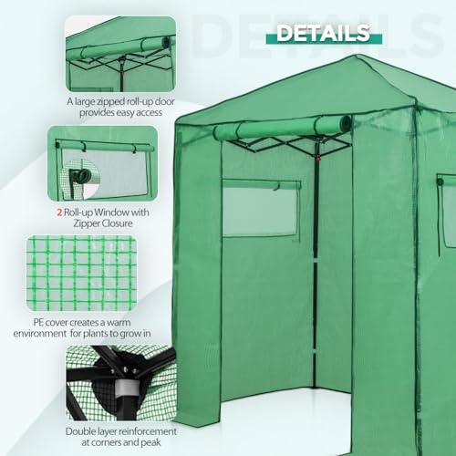 image for EAGLE PEAK 6x4 Portable Walk-in Greenhouse, Pop-up Indoor Outdoor Gard