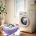SAMMART 41L (10.8 gallon) Collapsible Plastic Laundry Basket-Foldable Pop Up Storage Container/Organizer-Portable Washing Tub-Space Saving, Water capacity: 32L (8.4 gallon) (Rectangular, Lt. Purple)