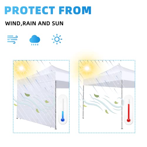 Joramoy Instant Sunwall For 10X10 Pop Up Canopy, Canopy Walls 10X10 For Outdoor Instant Canopies,1 Pack Sidewall Only (White) #TOP4