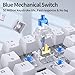 TMKB Mechanische Gaming Tastatur, T68se 60% Prozent Tastatur mit USB Kabel, Anti Ghosting QWERTY Layout Mini Blue Switches Keyboard für PC Windows/Mac OS, Weiß