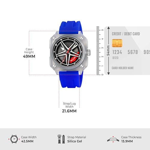 Image of SKMEI Silicone Men's Analog Quartz Sports Watch Waterproof & Trendy Wheels Rolling Design 2362