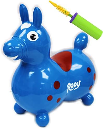 Gymnic Rody Horse Inflatable Bounce & Ride, Matty's Toy Stop" Exclusive Blue & Red (7024)