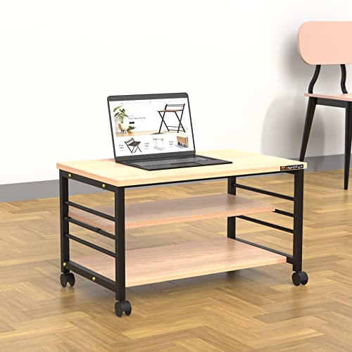 Image of InnoFur Meleti Low-Type Floor Sitting Table, Multi-Utility Desk, Study, Laptop for Home and Office (Walnut, 65x40CM)