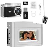 【Set intimo, regalo creativo】 La confezione include: mini fotocamera nera x1, portachiavi x1, catena argentata x1, scheda micro SD da 1 GB x1 e cavo di ricarica USB-C x1, lettore di schede x1, manuale x1. Questa mini fotocamera è facile da usare, intuitiva da utilizzare e dispone di funzioni complete. È adatto per l'uso da parte di tutte le età. È una scelta regalo alla moda e creativa per compleanni, lauree e altre occasioni.