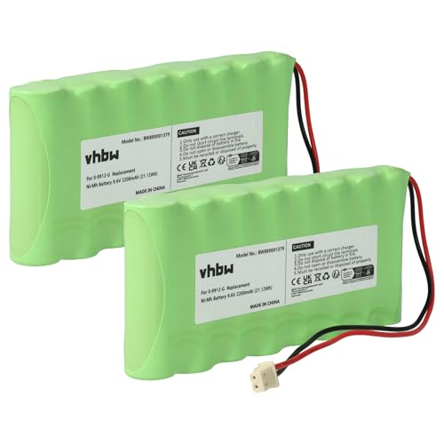 vhbw 2X Batterie Compatible avec Visonic PowerMaxComplete, AmberLink, Powermax Pro, Amber Select système d'alarme (2200mAh, 9,6V, NiMH)
