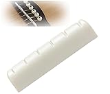 Guitar Nut for Acoustic Guitar Bone Material Pre-Slotted 6 String 43mm x 6mm x 9mm Flat Bottom White Replacement Bridge Saddle Accessory