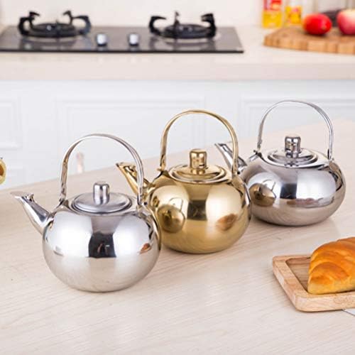 Cabilock Tea Kettle Stainless Steel Tea Pot Coffee Water Small Kettle for Stovetop Induction Stove Top 1L (Silver)