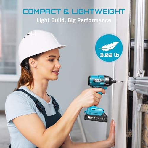 SEESII Cordless Impact Driver Kit, 21V Max Torque 1590 In-lbs(180 N.m) Impact Driver Set with Two 2.0 Ah Batteries, 1/4" Hex Chuck Power Impact Driver w/ 20 Pcs Drill Bits, 0-2500 RPM Variable Speed thumbnail 4