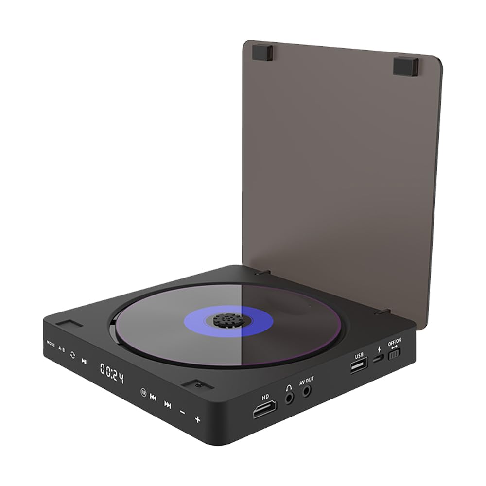 DVD-Player für Fernseher, HD 1080P, tragbarer CD-VCD-Hifi-Stereo-Video-Player, funktioniert für Projektor mit HDMI-Kabel-Fernbedienung und USB-Eingang