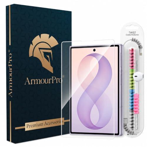 Image of ArmourPro Premium Borderless Tempered Glass for Samsung Galaxy Z Fold 8, HD Clear Screen Protector, Anti-Dust Speaker Mesh, 9H Hardness, Edge-to-Edge Fit, Case Friendly & Cable Protector