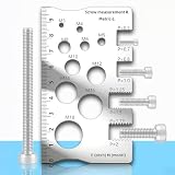 Stainless Steel Screw Measuring Ruler Durable Bolt Nut Screw Sizer for Mechanics Engineers DIY Projects
