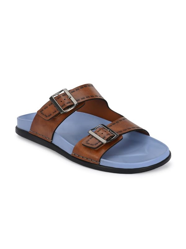 BIZORA Mens Stylish Casual Cushioned Slippers, Comfortable Slippers, Wedges Sandals for Mens - (B-Z2_BLUE_11) (B0D31B2FB7) Amazon Price History, Amazon Price Tracker