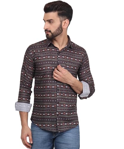 Image of TB Trybuy.in Nomadic Men's Printed Full Sleeve Casual Linen Shirt