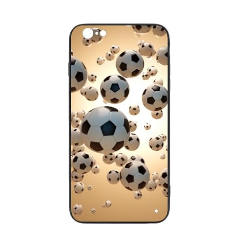 CRIVOTA for iPhone 6/6S Case - All-New 3D Football Design, Glass Back + TPU Inner Shell, Extreme Slimness, Military-Grade Protection, Precise Cutouts, Cell Phone Cases for Boys Girls