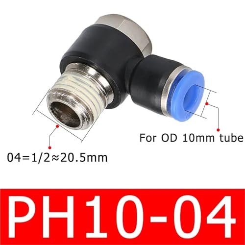 Conector rápido neumático PH10-04 con hexágono exterior de precisión 3