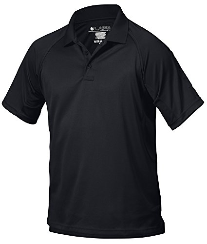 LA Police Gear Men Anti-Wrinkle Operator Tactical Short Sleeve Performance Polo Dark Navy-L