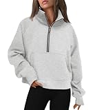 VIOPY Sudaderas con Media Cierre para Mujer Cuello Alto Sudadera Deportiva Mujeres de Manga Larga Causales Dama Pullover...