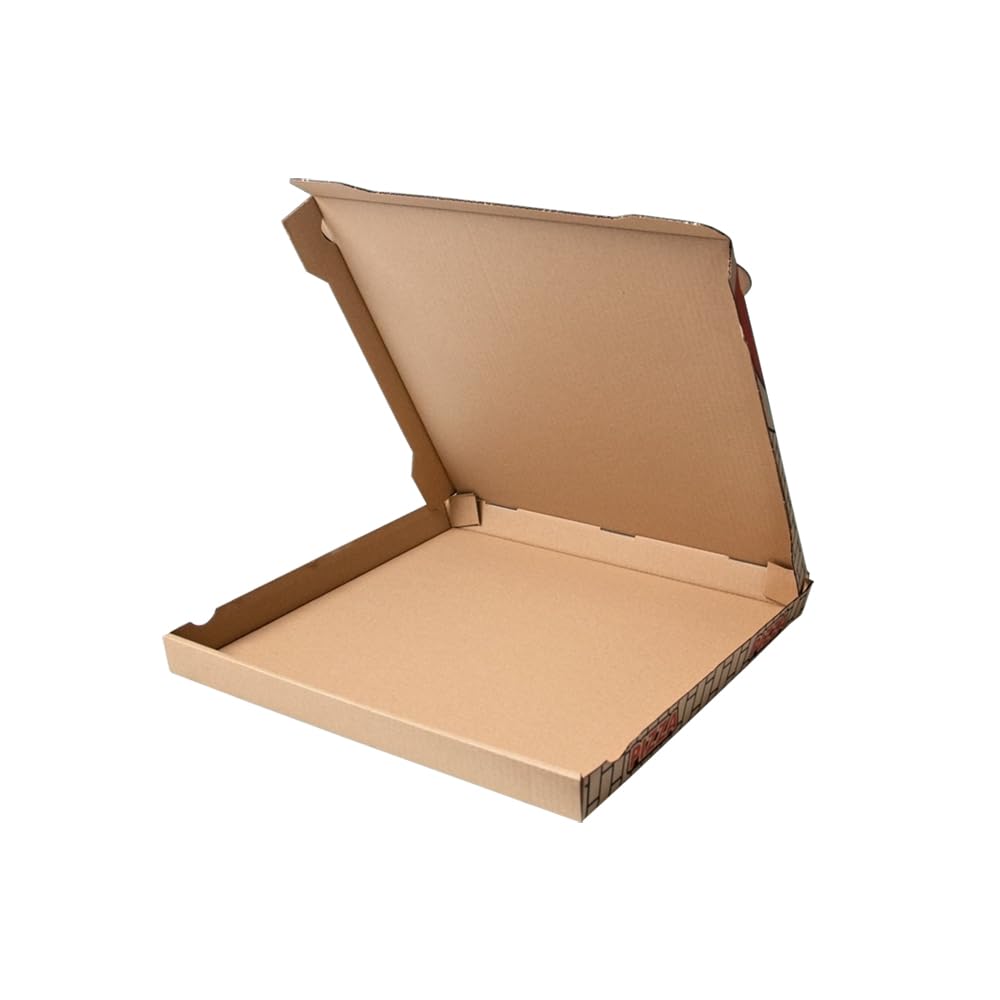Paxit - Pizza Box 50 Stück, Pizzabox 350x350x40 mm Bedruckte, Pizzakarton 3-Lagig, Pizza Karton Grammatur: 395 g/m2, Pizza Transportbox Gestanzt, Pizzaschachtel Welle B, Pizza Aufbewahrungsbox