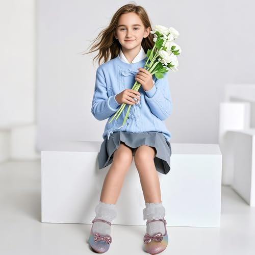 Youdesney Girls Dress Shoes, Mary Jane Sparkly Flower Girls Pumps, Cute Princess Low Heels for School, Wedding, Party (Toddler/Little Kids/Big Kids)2