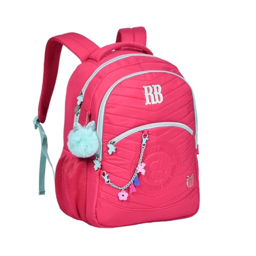 Mochila de Costas Oficial Rebecca Bonbon Ponpon e Corrente Personalizada RB24026 (Rosa)