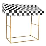 Fun Express 42 1/4' x 54' Black & White Checkered Tabletop Hut with Frame - 2 Pieces