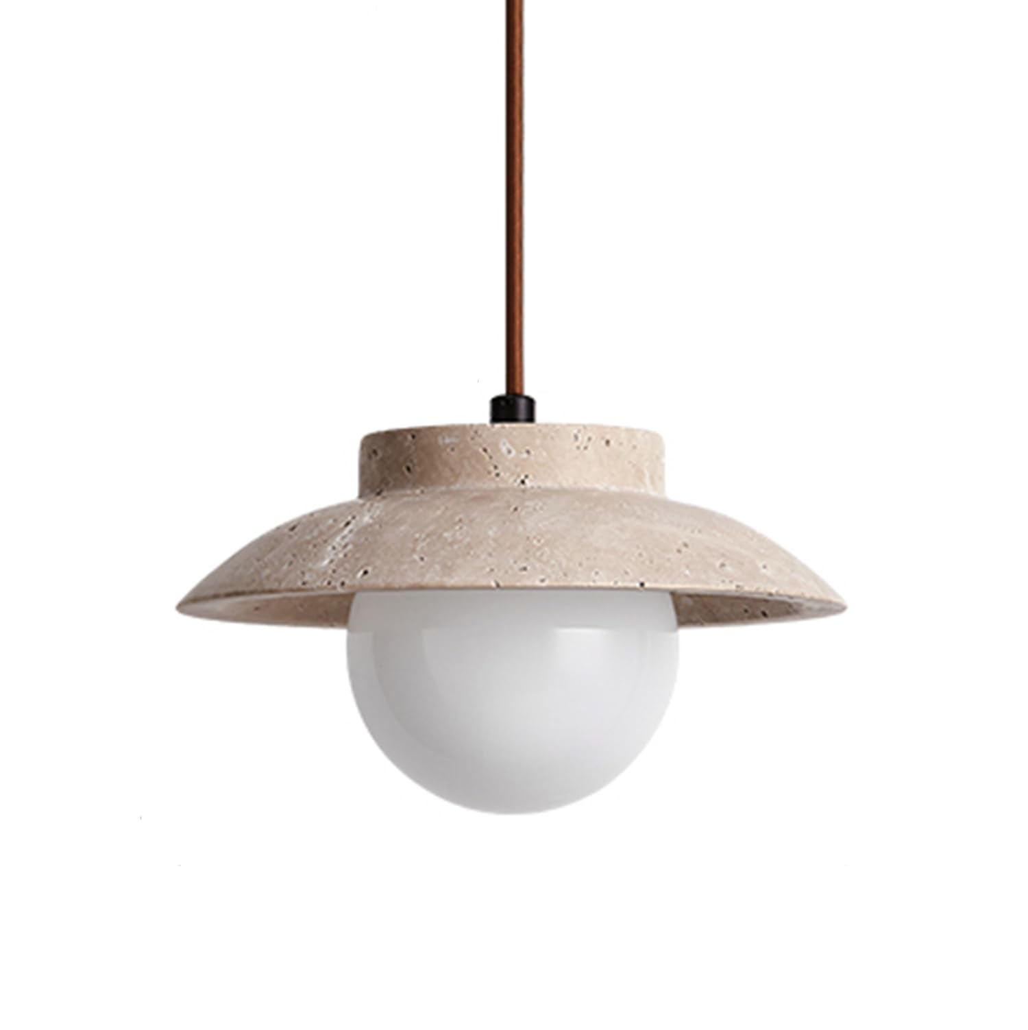 MTNROO Semi-circular Travertine Hanging Light G9 Base Creative Pendant Lighting Fixture Mid Century Hollow Chandelier For Hallway Vintage Old Style Ceiling Light Shade For Foyer Dining Room Shop Hotel