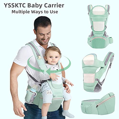 Yssktc Baby Carrier Ergonomic Infant Carrier With Hip Seat Kangaroo Bag Soft Baby Carrier Newborn To Toddler 7-45Lbs Front And Back Baby Holder Carrier For Men Dad Mom #TOP6