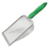 Murtenze Stainless Steel Cat Litter Scoop, Non-Stick Coated Metal Fine Sand Litter Scoop, Mesh Shovel for Reptile Kitten Pooper (Green, 2mm mesh)
