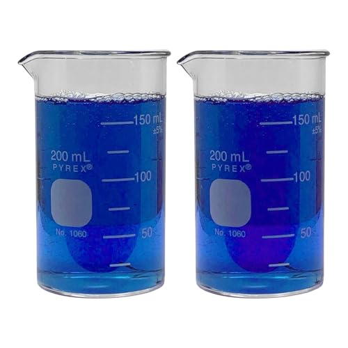 Corning Beaker, Pyrex, Berzelius, Tall Form, w/Spout, 200ml (Shelf Pack of 2)