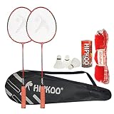 Hipkoo Sports Fine Aluminum Badminton Complete Racquets Set | 2 Wide Body Racket with Cover, 3 Shutt