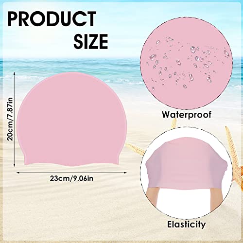 Sibba 1Pc Large Swim Cap Swimming For Braids Locs Dreadlocks Dreads Non-Slip Silicone Short Long Hair Pool Swimmers Waterproof Fabric Cloth Bath Shower Hats Adult Men Women Keep Hairstyle (Pink) #TOP2