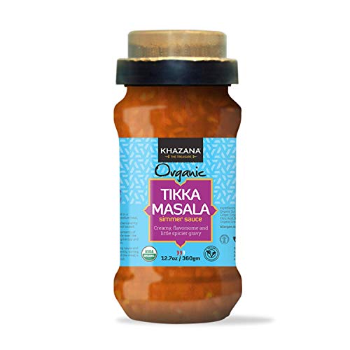 Khazana Organic Tikka Masala Simmer Sauce 6-Pack + Ready To Heat Basmati Rice 6-Pack - Customized Indian Meal Bundle | Non-Gmo, Vegan, Kosher, Gluten Free | Authentic Indian Cuisine #TOP1