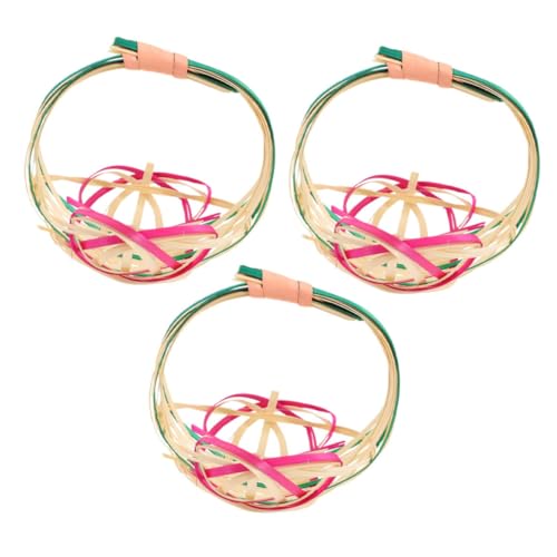 STOBAZA 3pcs Sushi Plate Sushi Serving Tray Japanese Sushi Serving Basket Bamboo Woven Tea Tray Sashimi Plate Decor Decorative Fruit Holder