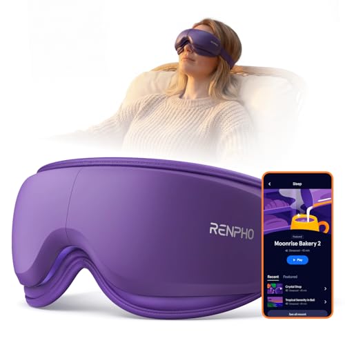 RENPHO & Headspace Eye Massager with Heat, FSA Eligible HSA, Mothers Day Birthday Gifts for Women Her, Ultra-Quiet Eye Massager with Meditation Music, Lightweight Migraine Relief Eye Mask Eyeris Zen