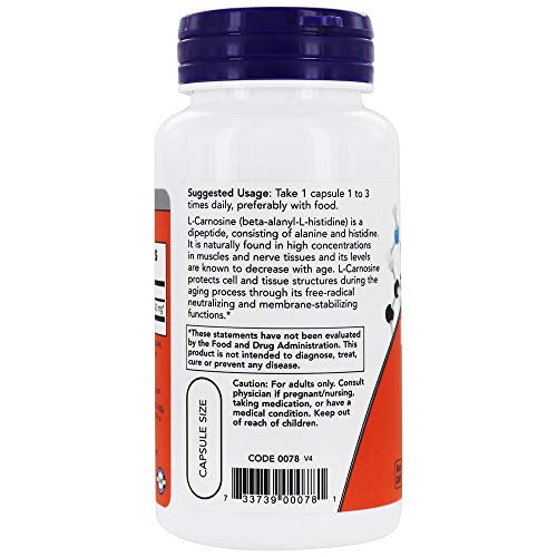 L-Carnosine 500 mg 50 cápsulas vegetais (pacote com 2)