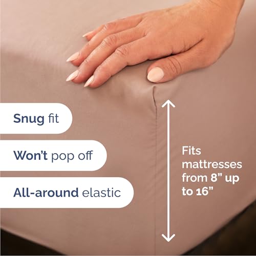 Image of Cal King 6 Piece Bed Sheet Set - Comfy, Breathable & Cooling Sheets - Mauve | Ultra-Soft Hotel Luxury Bedding Set with 8-16 Inch Deep Pockets, 1 Flat & 1 Fitted Sheet & 4 Pillowcases, Wrinkle & Fade Free