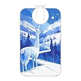 Yoogain Babero de alimentación para adultos mayores, impermeable, reutilizable, grande, con recogedor de migas plegable para personas mayores, regalos verde índigo azul