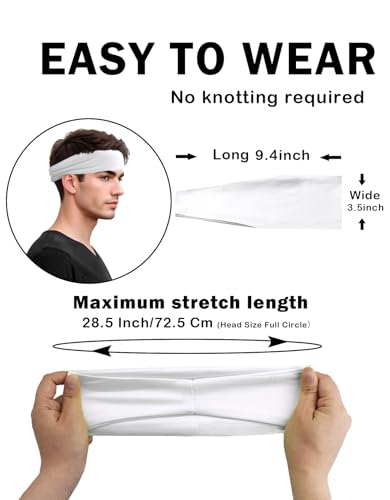 Image of Headbands for Men & Women, Sweat Headband Non-Slip Sweatband Sports Running Cycling Yoga Basketball Workout Football Training