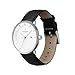 Produktbild Nordgreen Philosopher skandinavische Herrenuhr in Silber mit weißem Ziffernblatt und austauschbarem 40mm Leder Armband Schwarz 10016